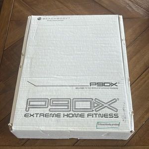 Beachbody P90x set. Comes with 12 dvd, nutrition plans, and workout guide